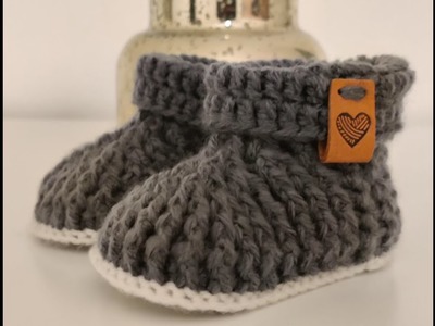 Chaussons  bébé  "Théo & Léa"  - 3 mois - Tuto Crochet