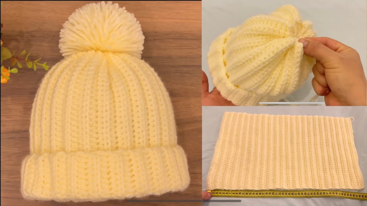 Crochet Hat Easy #ถักหมวกกันหนาว #ถักหมวกไหมพรม แบบฟรีไซส์ สำหรับผู้ใหญ่