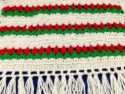 মহিলাদের Fancy crochet শাল বোনা। কুরুশ কাঁটায় Ladies চাদর। কুশিকাটায় মহিলাদের উলের চাদর সহজ Design