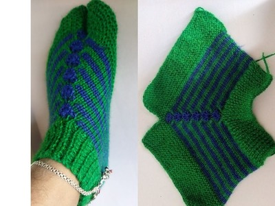 Ladies thumb socks knitting ऊनी मोजे