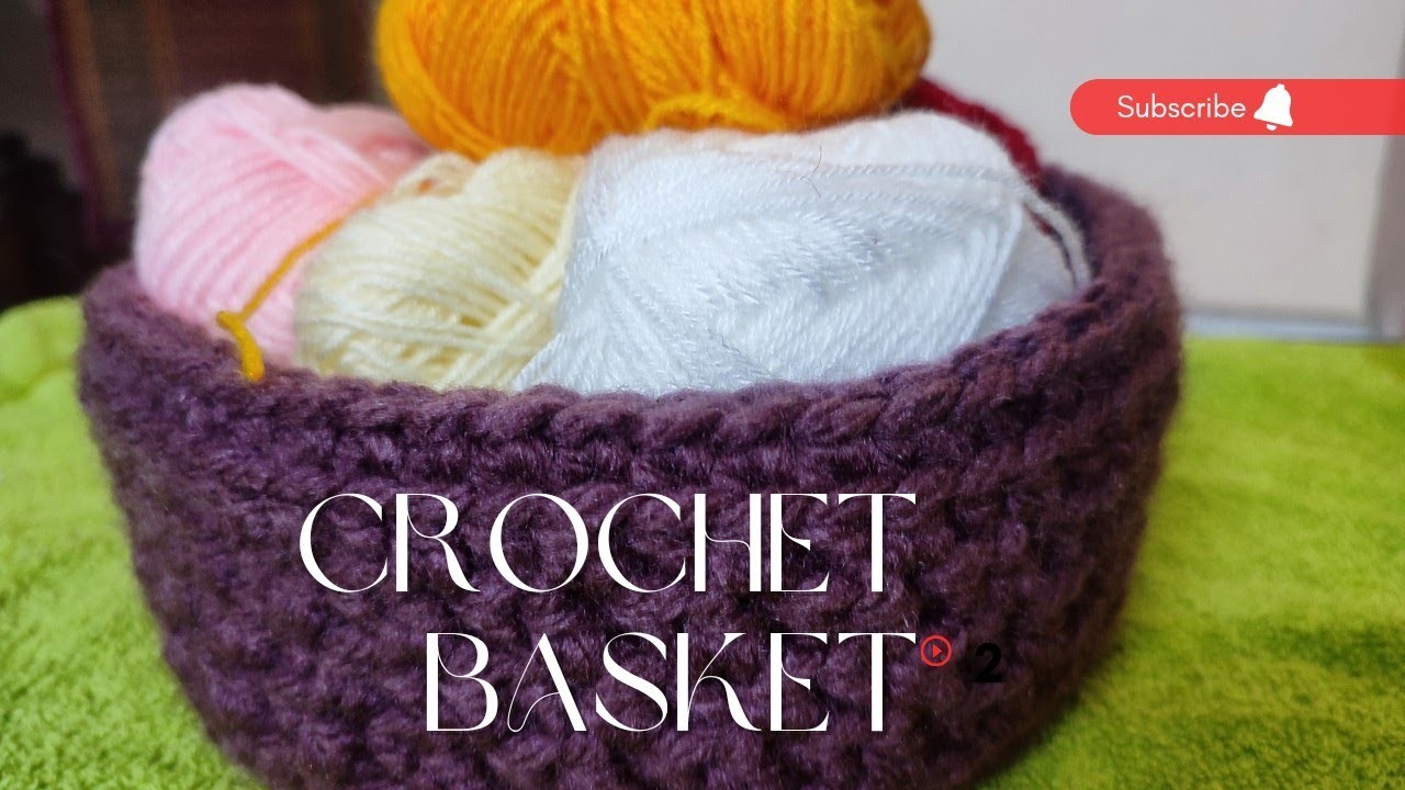 কুরুশের বাস্কেট | How to Crochet a basket for home decor