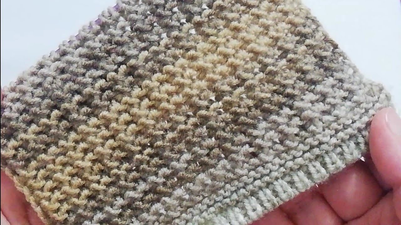 Batik ipten tek sırada biten iki şiş örgü modeli ✅Easy knitting