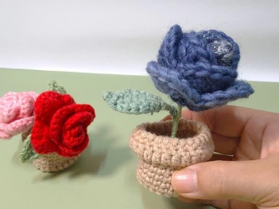 玫瑰小花盆[Crochet]