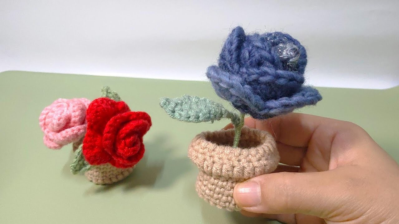 玫瑰小花盆[Crochet]