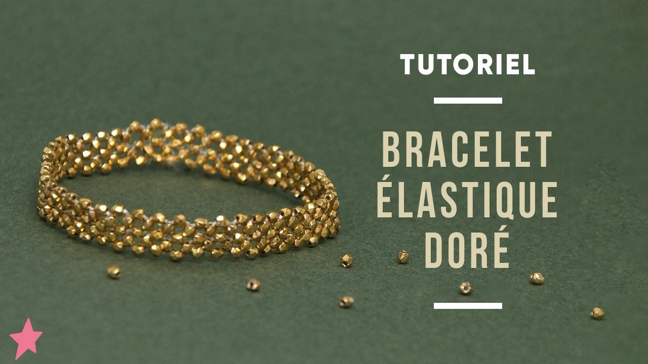 TUTO | Bracelet élastique en perles dorées Technique RAW Right Angle Weave ou Tissage Angle Droit