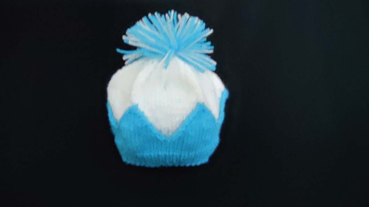 Very easy and beautiful pattern for baby cap.बच्चे की टोपी.New born baby cap.नए जन्मे बच्चे की टोपी