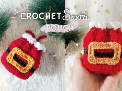 CROCHET SANTA DRAWSTRING POUCH ???? | Christmas Gift Pouch | Christmas Crochet