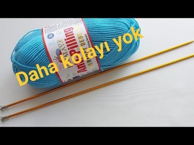 Çok kolay iki şiş yelek modeli crochet knitting