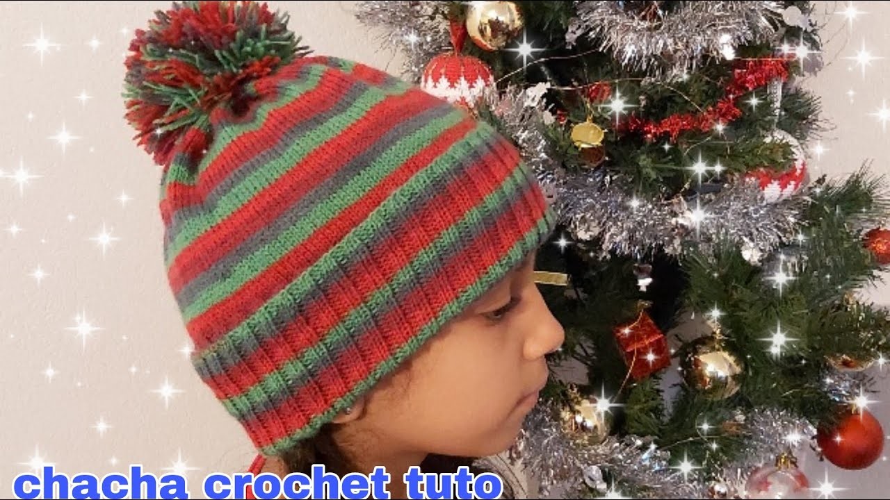 Tuto bonnet spécial Noël au tricot toutes tailles