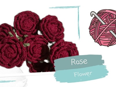 Bunga mawar rajut. Crochet rose flower