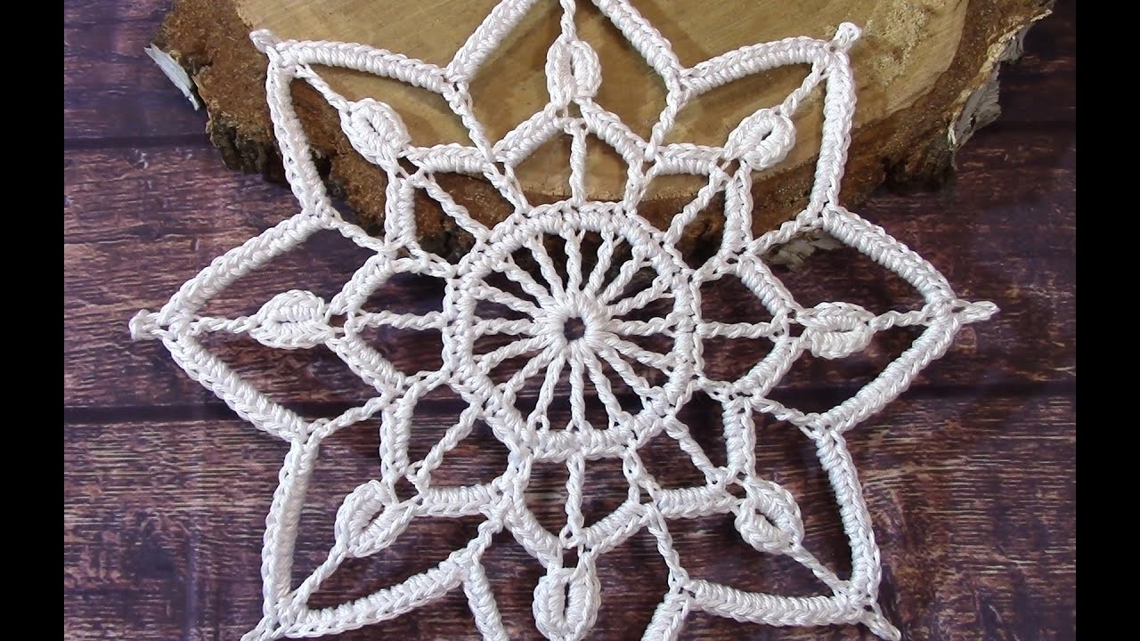Crochet flower motif snowflake pattern tutorial