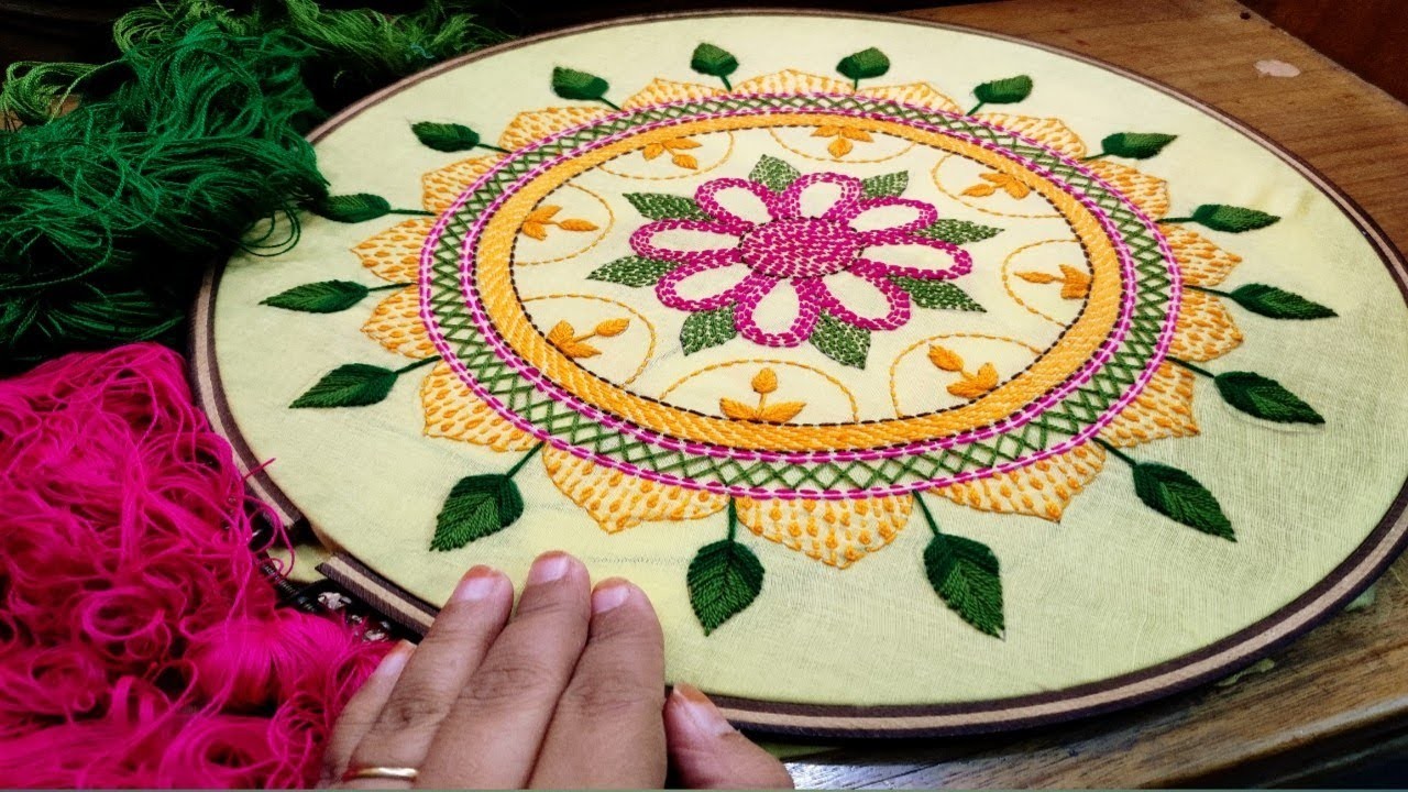নকশীকাঁথা সেলাই,Nokshi katha! Traditional Hand Embroidery Nokshi Katha Stitch Tutorial !! সেলাই