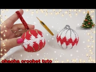 Tuto boule de Noël au crochet ????. English subtitles