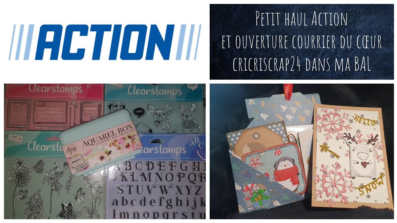 Petit haul Action : nouveaux tampons clear, etc .  et courrier du cœur : cricriscrap24 dans ma BAL