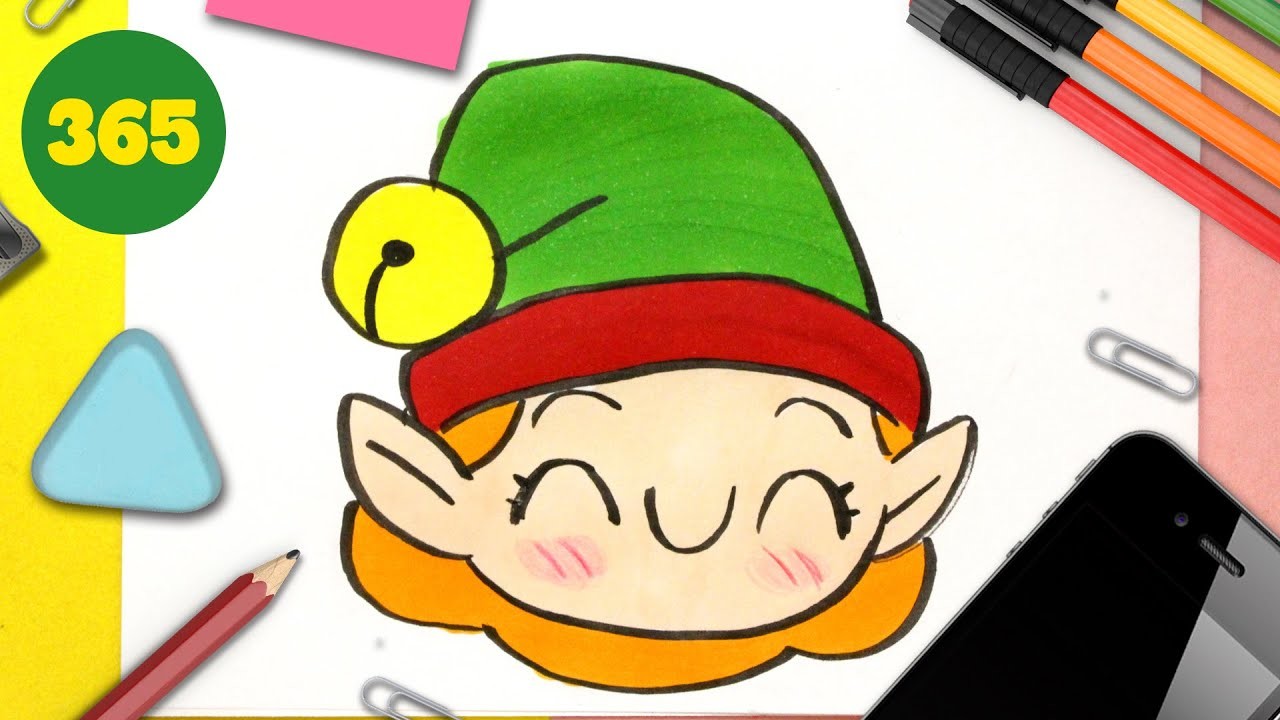 COMMENT DESSINER ELFE DE NOËL KAWAII – Dessins kawaii facile