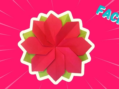Origami poinsettia : fleur de Noël en papier (Tuto Facile)