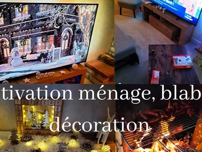 Vlog motivation ménage, décoration, blablas, et dîner au feu de cheminée.
