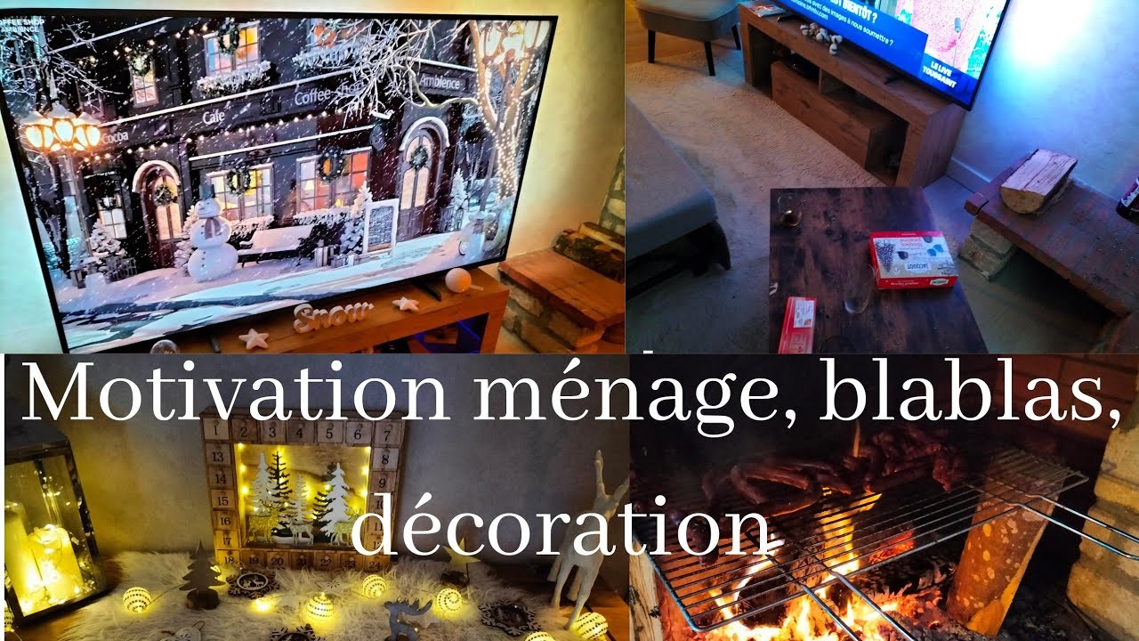 Vlog motivation ménage, décoration, blablas, et dîner au feu de cheminée.