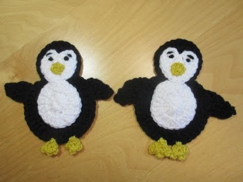 Crochet pingüino ????crochet aplicacion ????crochet pinguino para decoracion ????Pinguino para navidad