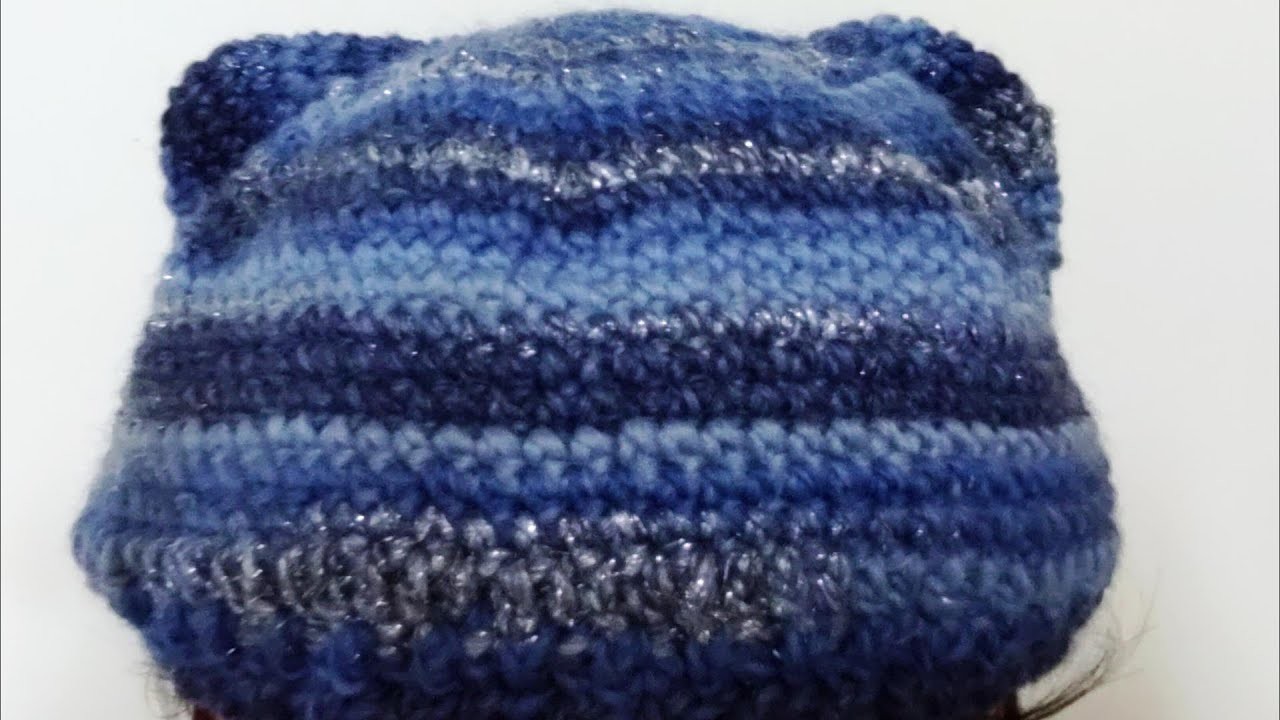 環形慢慢鉤出小短耳毛帽[Crochet]Knit cap