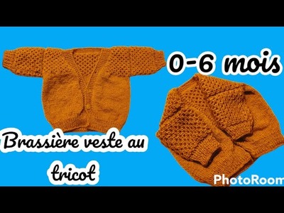 Tuto tricot : Brassière, veste, gilet au tricot 0-6 mois.