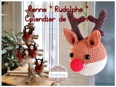 Tuto Crochet " Boule de Noël - Calendrier de l'avant - Le Renne Rudolph " N°2 sur 6