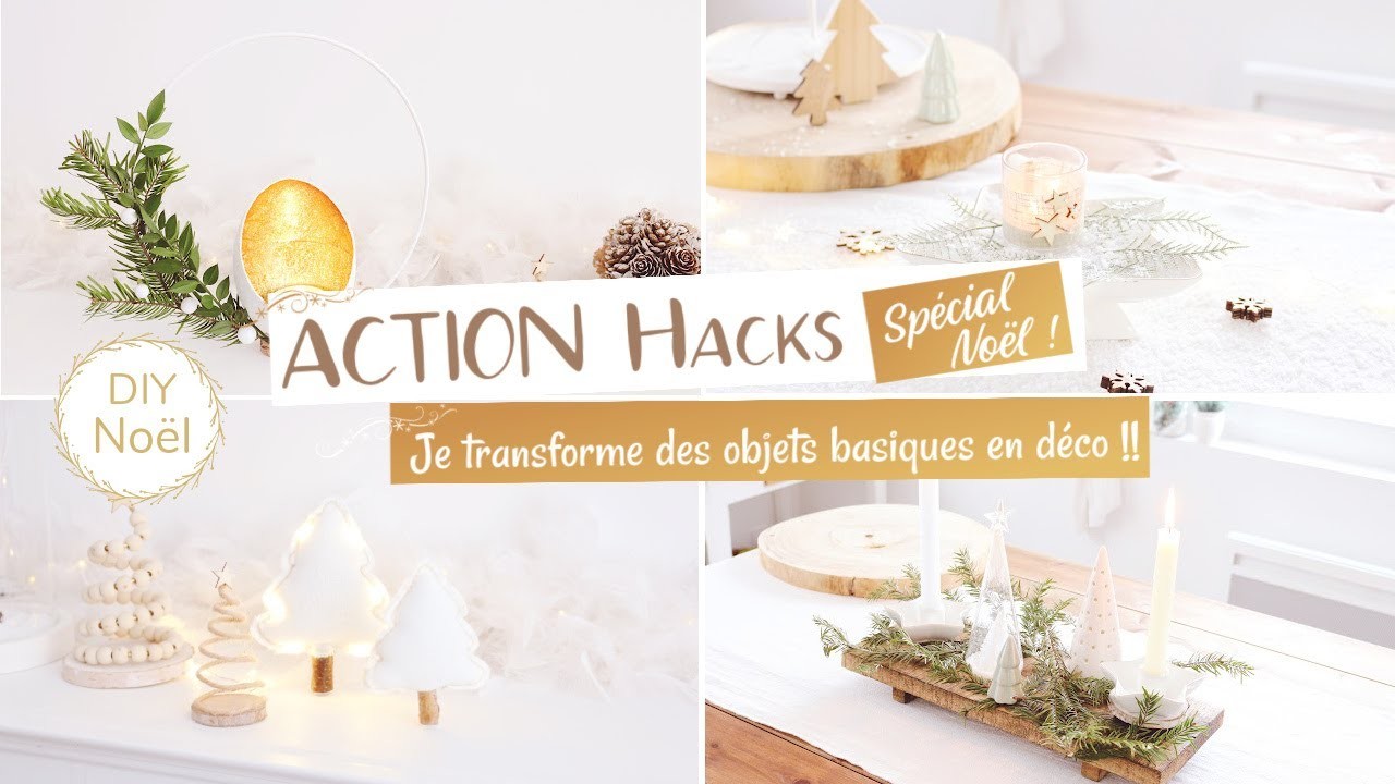 DIY ACTION hacks spécial NOËL | Je transforme des objets Action en déco de Noël (Facile & rapide) #5