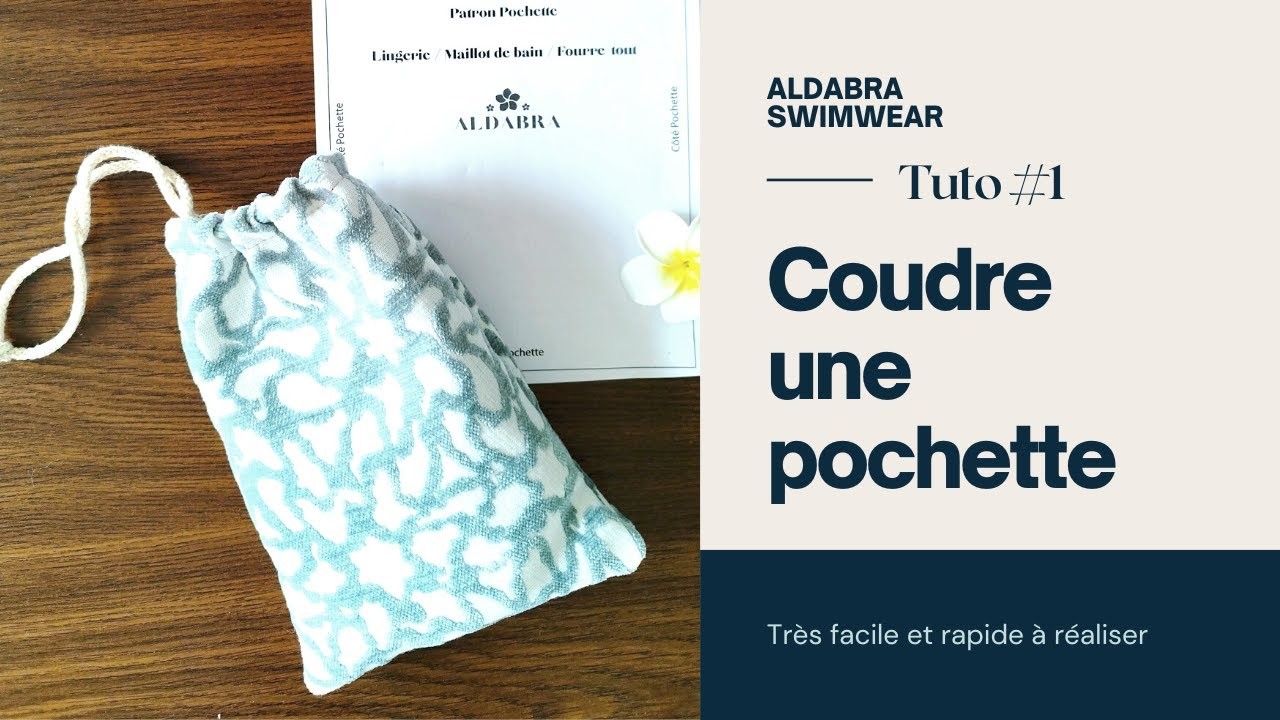 Coudre une pochette maillot de bain - fourre-tout, tuto couture débutant facile par ALDABRA SWIMWEAR