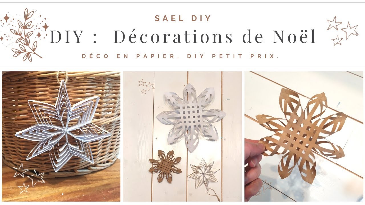 (D68) DIY noël : Je crée des décorations de Noël en papier.