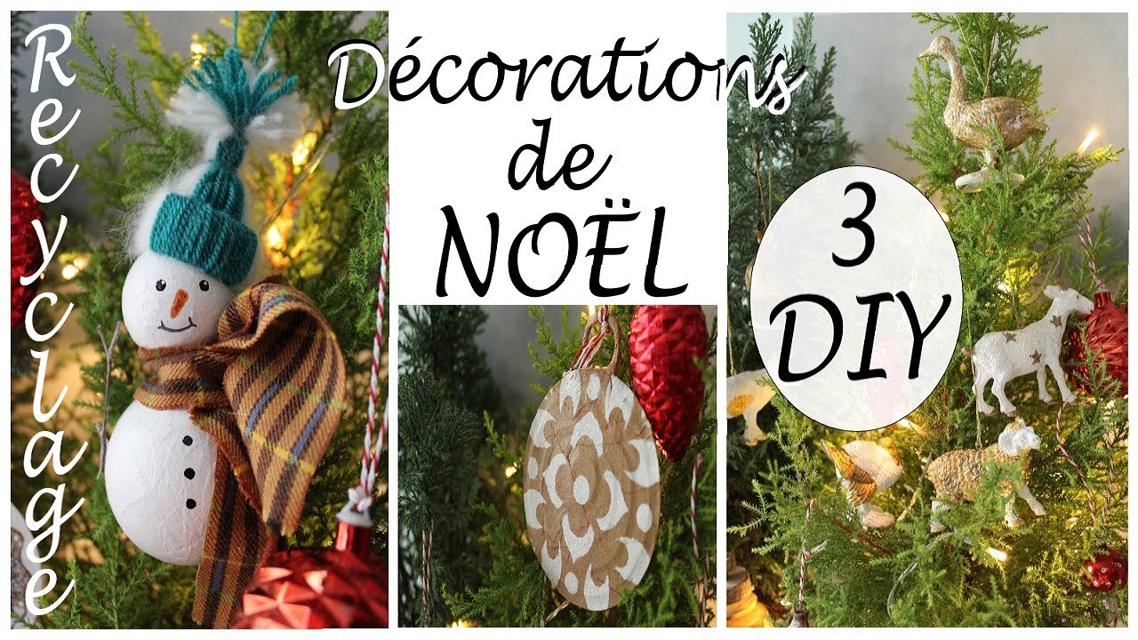 DIY de Noël: 3 décorations pour le sapin????✨.récup'.recyclage.Partie n° 1.Christmas decorations