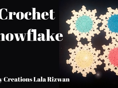 Crochet Snowflake. .#crochetsnowflake #smowflake #crochetpattern #crochetaddict #crochettutorial