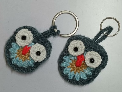 Owl keychain.crochet owl keychain.Hindi