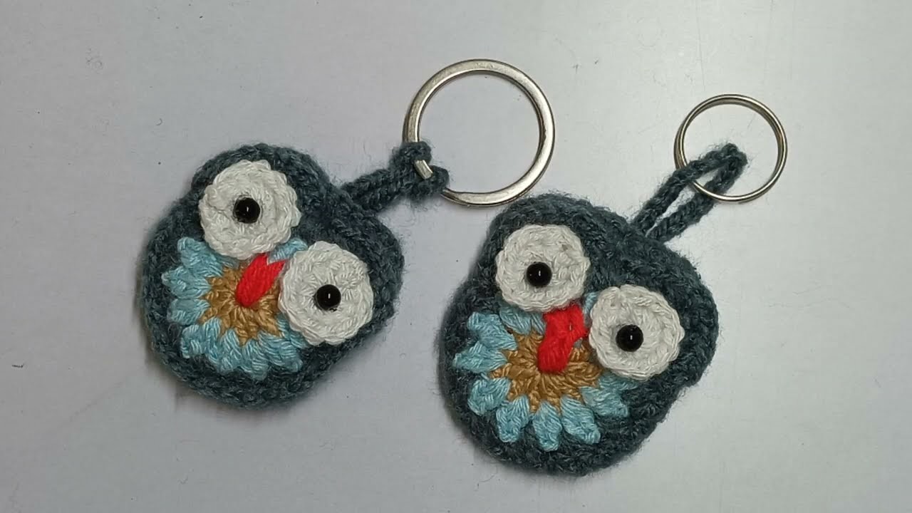 Owl keychain.crochet owl keychain.Hindi