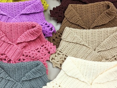 Pattern crochet scarf.วิธีถักผ้าพันคอโบว์????