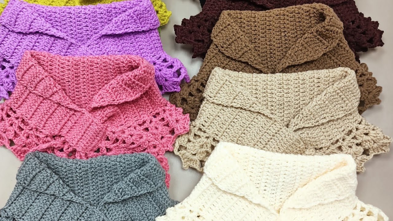 Pattern crochet scarf.วิธีถักผ้าพันคอโบว์????