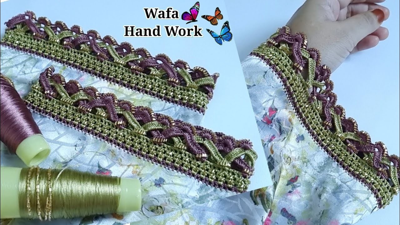 Qureshia Design | Haw To Crochet Beads Work | Neck , Sleeve | کروشیا ڈیزائن _ कुरेशीया डिजाइन????